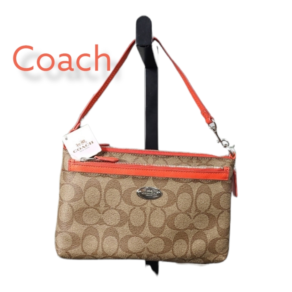 Coach Signature Pop Pouch Wallet Wristlet - Picture 2 of 8